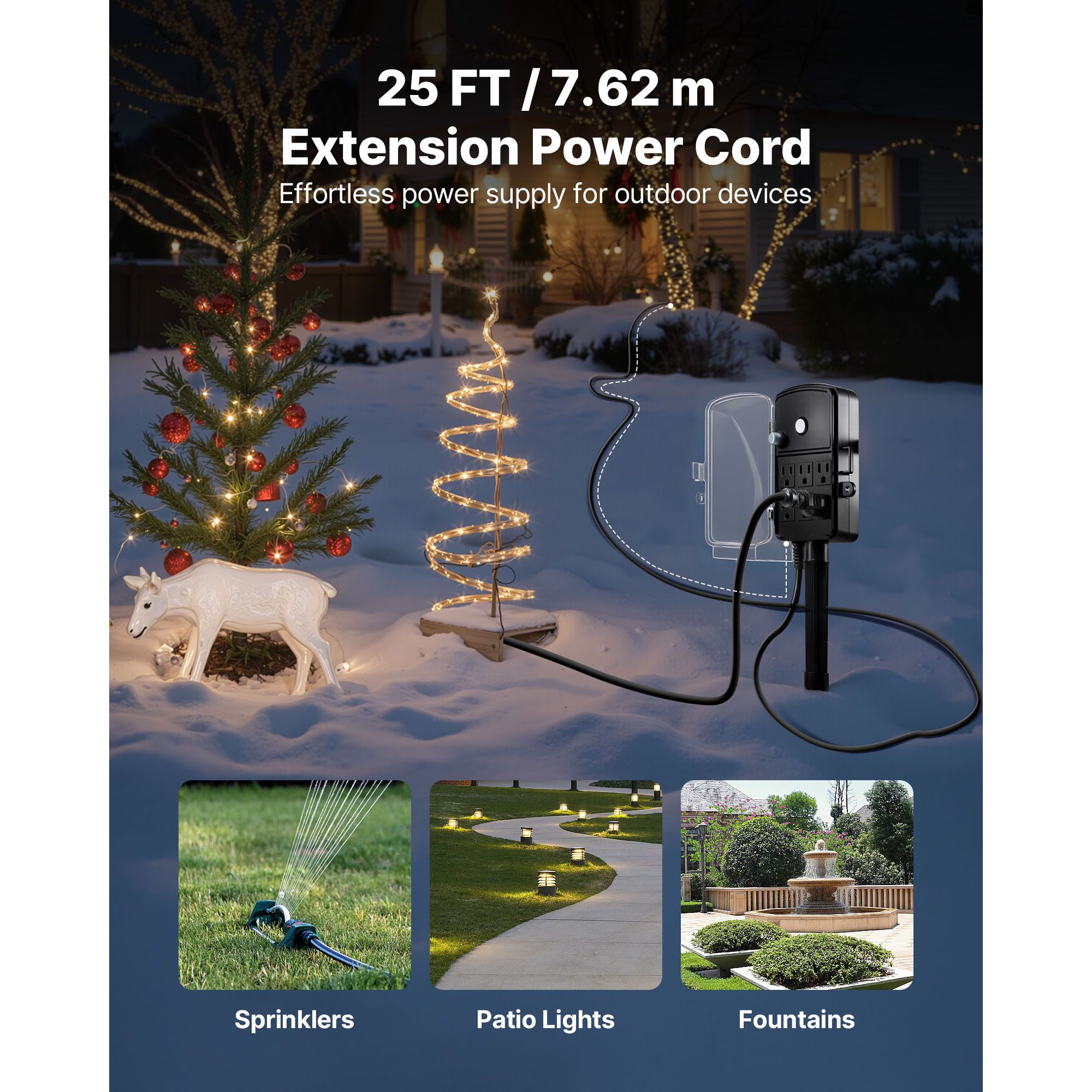 Outdoor Power Stake 25FT Exten - Christmas Lights Outdoor reseña y precio