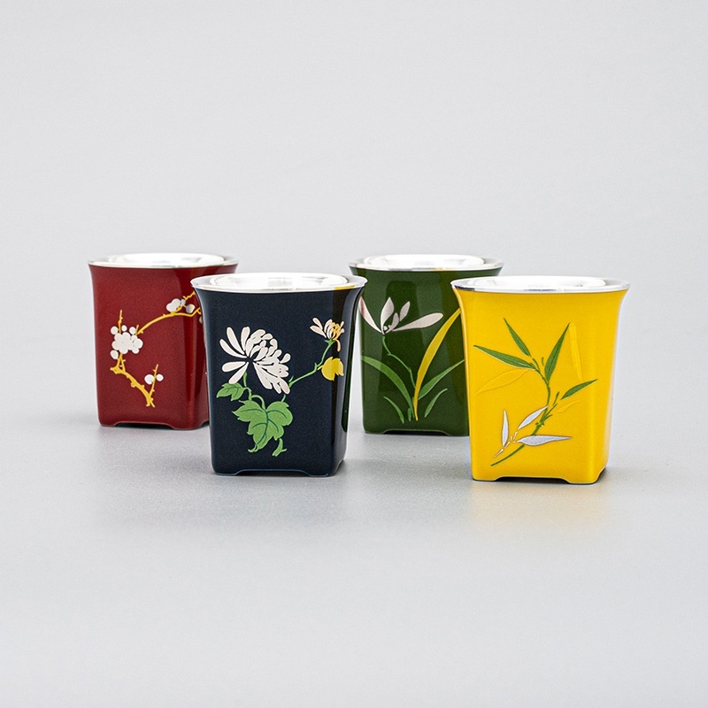 Porcelain wrapped silver cup,  - Gift Box Wrap Set reseña y precio