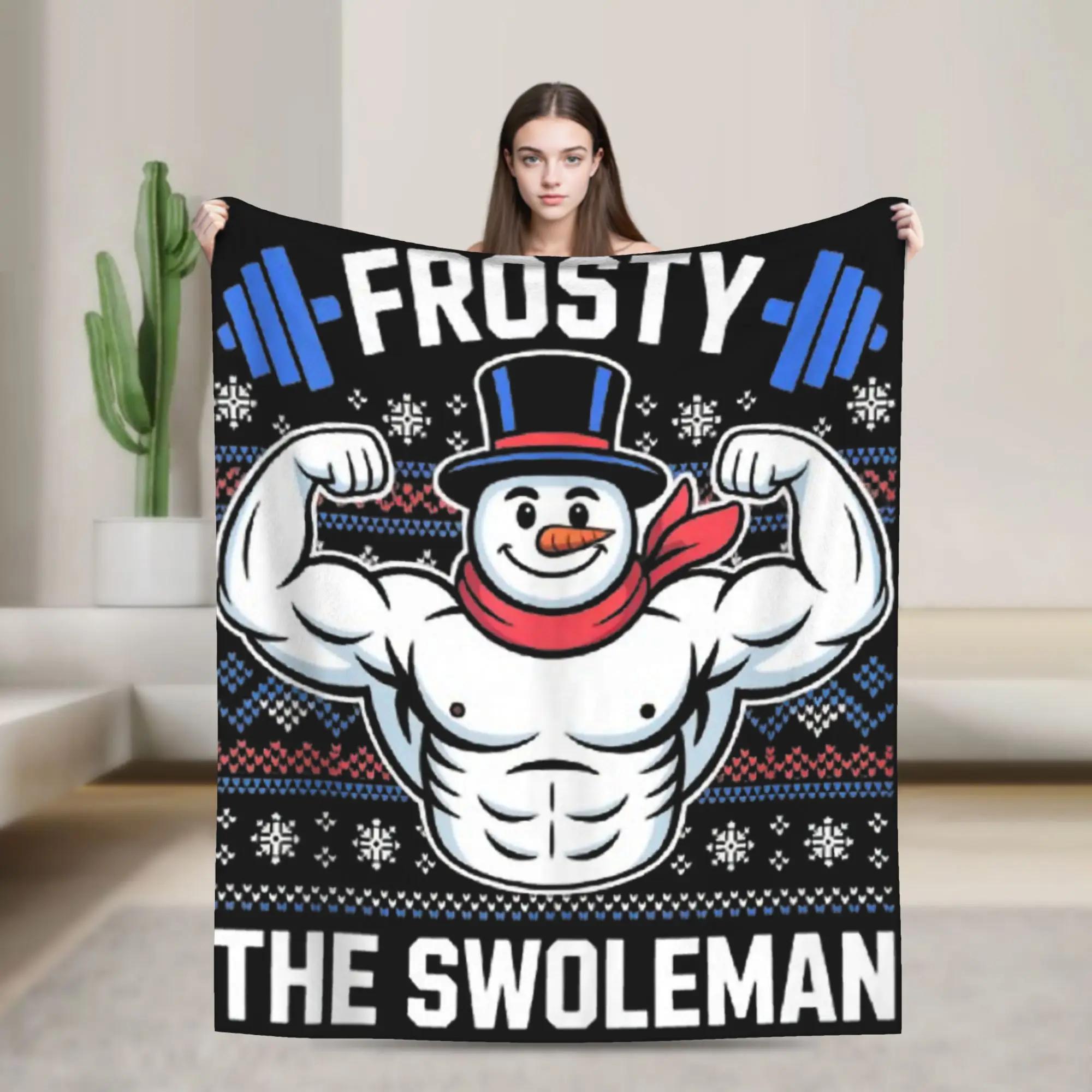 Frosty The Swoleman Funny Ugly - Christmas Throw Blanket reseña y precio