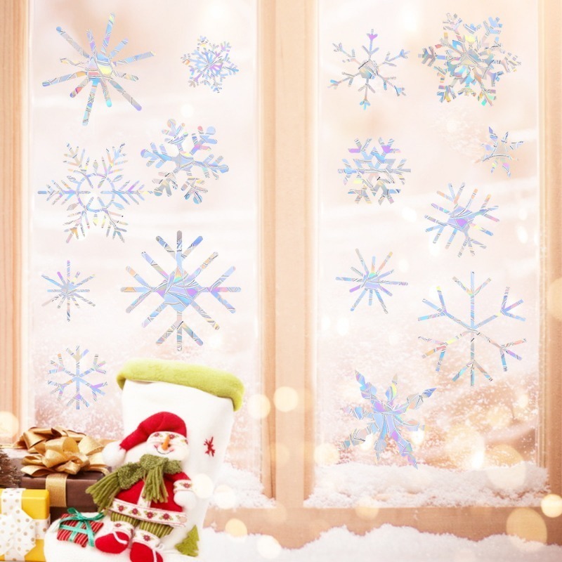 Xmas Snowflake Pattern Rainbow - Snowflake Window Decal reseña y precio