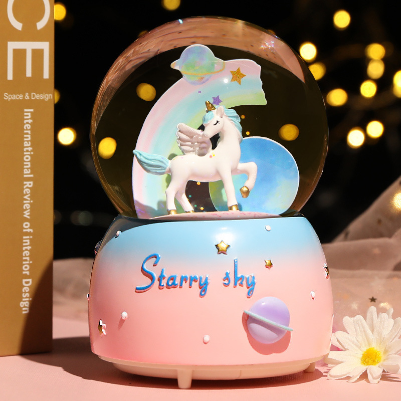 New Crystal Ball Music Box Gir - Snow Globe Musical reseña y precio